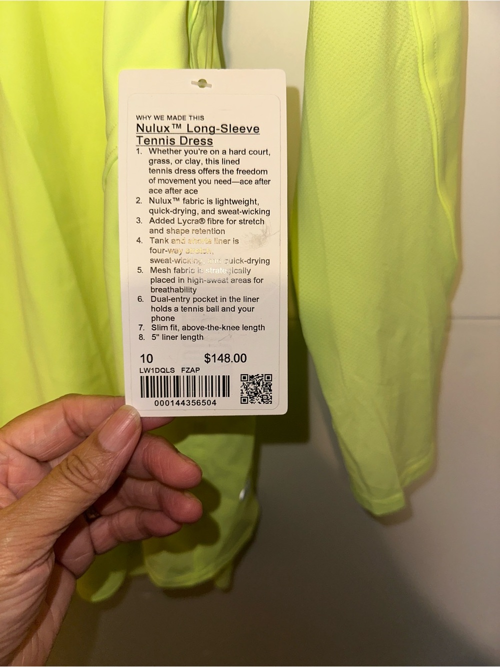 lululemon athletica Neon Lime Athletic Dress with Built-in Shorts - Picture 6 of 7